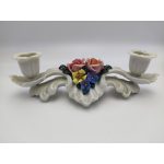 Karl ENS - Gyertyatartó - rózsás, német porcelán (248)