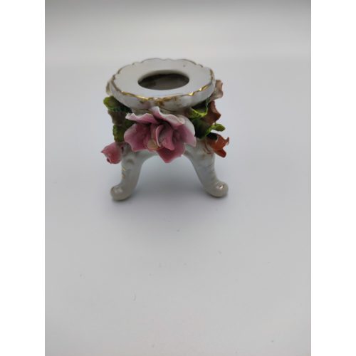  - Gyertyatartó - rózsás, német porcelán (50)